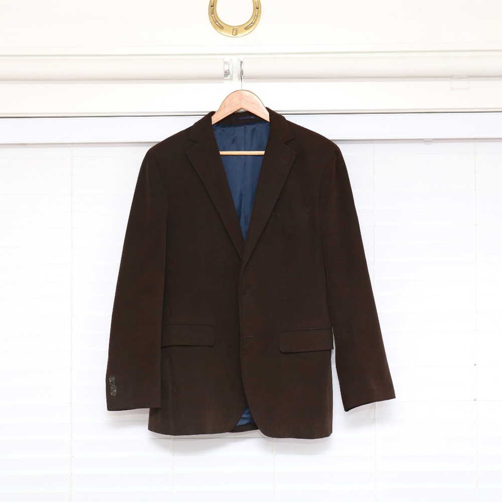 Gant cotton twill blazer chocolate brown fits like 38r